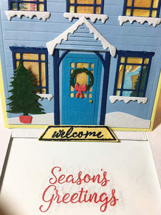 Blue house Slider-welcome mat CU